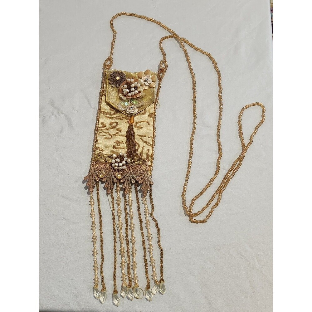 Vintage Beaded Gold Purse/Glasses Case